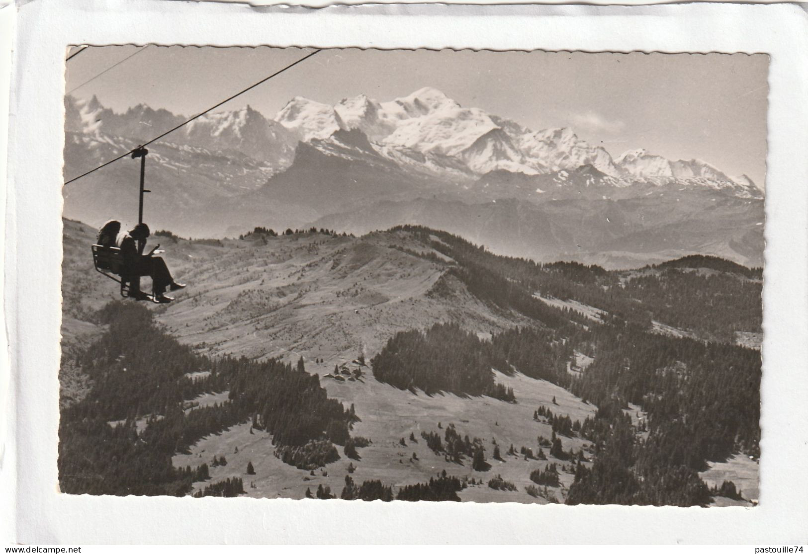 CPSM :  14 X 9  -  LES  GETS  -  Le Mont Blanc Vu Du Télésiège Du Mont Chéry - Les Gets