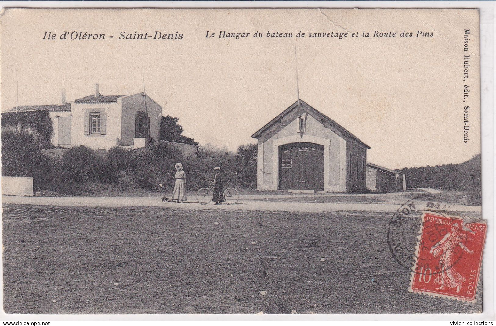 Ile D'Oléron (17 Charente Maritime) Saint Denis Le Hangar Du Bateau De Sauvetage Et La Route Des Pins - édit Hubert 1907 - Ile D'Oléron