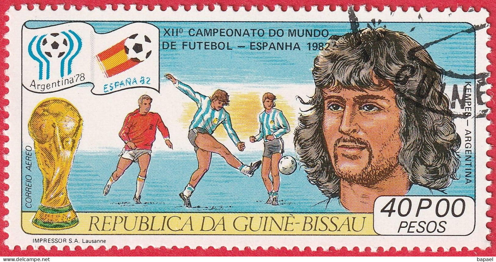 N° Yvert & Tellier 65 - Guinée-Bissau (Poste Aérienne) (1981) (Oblitéré) - Coupe Du Monde Foot (Espana82) Kempes (2) - Guinea-Bissau