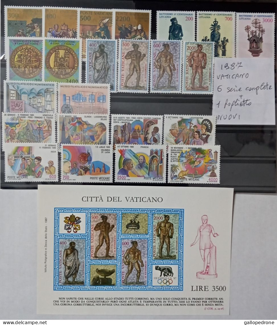 1987 Vaticano, 6 Serie Complete Di 23 Valori+1 Foglietto NUOVI MNH ** - Unused Stamps