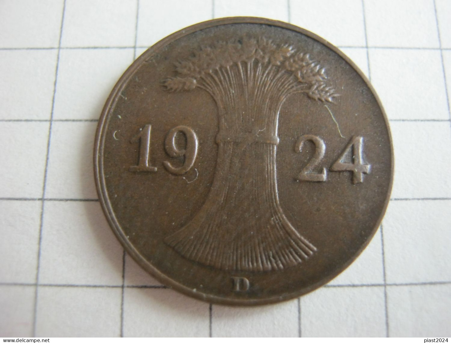 Germany 1 Rentenpfennig 1924 D - 1 Rentenpfennig & 1 Reichspfennig