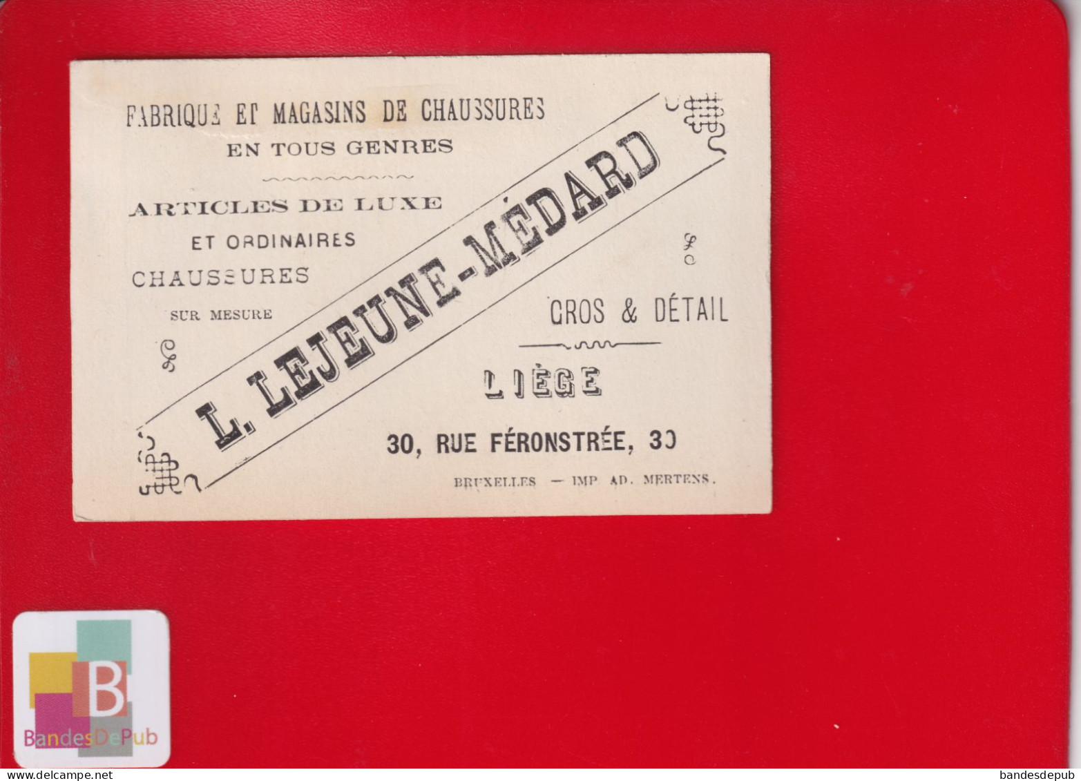 Belgique LIEGE Rue FERONSTREE Chromo Or Mertens Pierrot Oeuf PAQUES En Chocolat Coquetier Circa 1890 - Autres & Non Classés