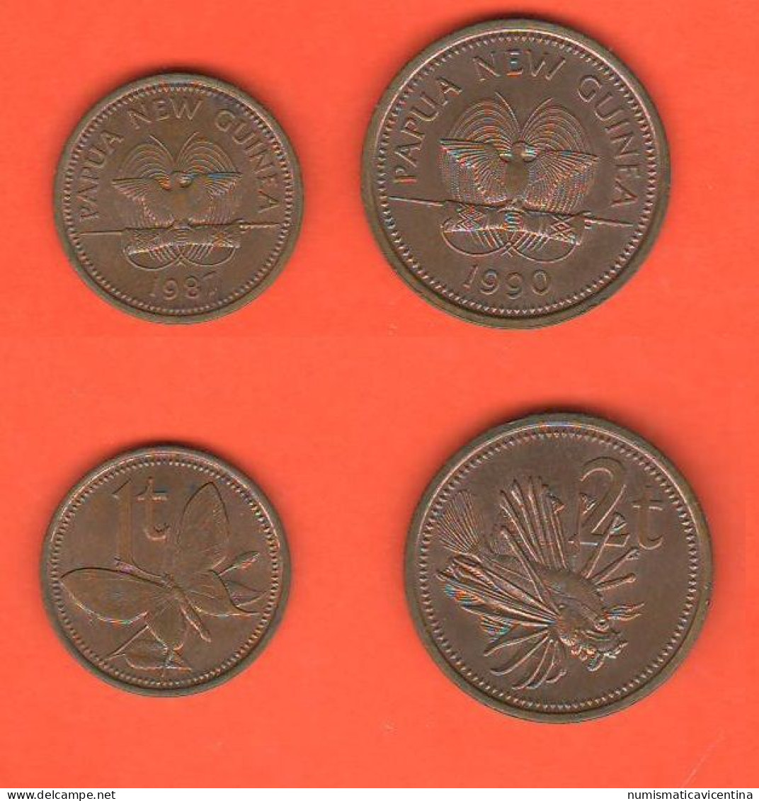 Papua Nuova Guinea 1 + 2 Toea New Guinea Bronze Coin - Papouasie-Nouvelle-Guinée