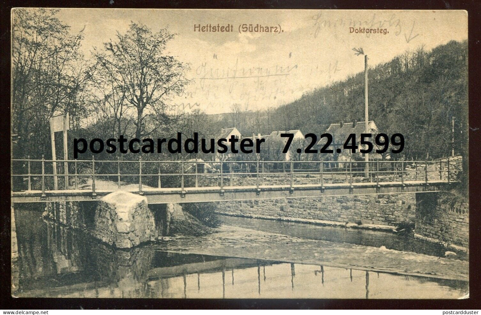 GERMANY Hettstedt Postcard 1910s Saxony. River Bridge (h3540) - Andere & Zonder Classificatie