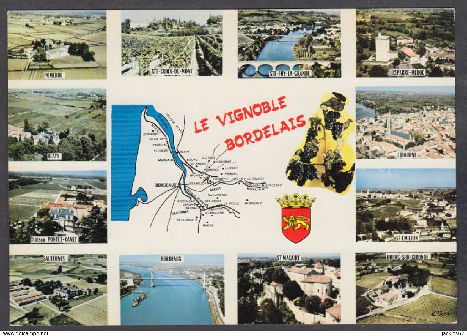 128613/ Le Vignoble Bordelais, Carte Géographique Illustrée - Vignes