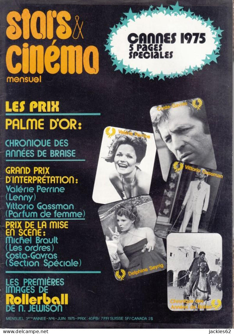 43/ STARS & CINEMA N° 6/1975, Voir Sommaire, Cannes 75, Ventura - Cine