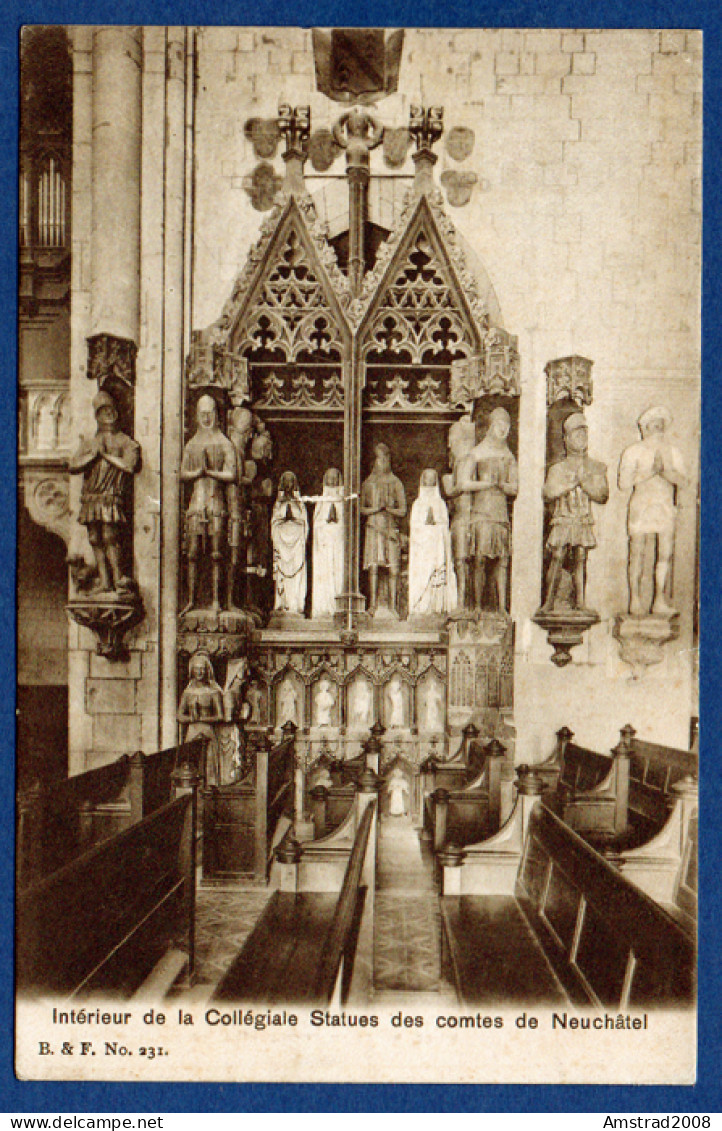 1904 - INTERIEUR DE LA COLLEGIALE STATUES DES COMTES DE NEUCHATEL  - SUISSE - Neuchâtel