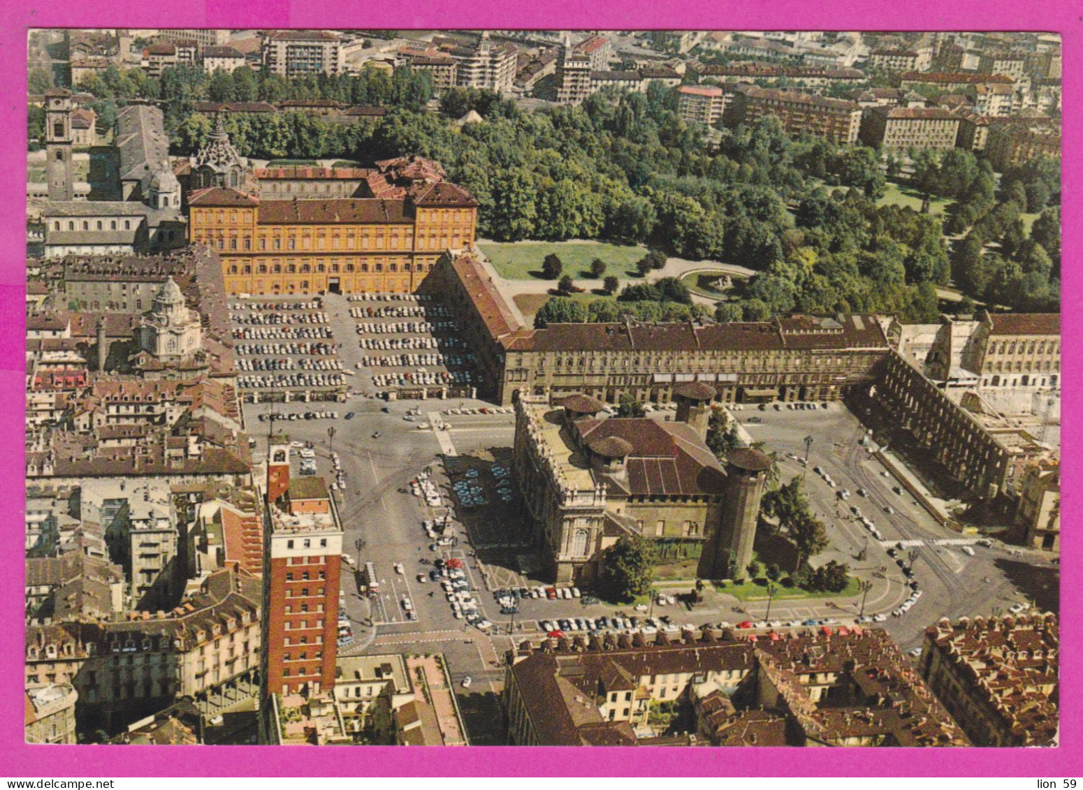 293935 / Italy - Torino Dall'aereo - Panorana Piazza Castello  PC 1972 POSTA AEREA USED - 25+25+50 L Coin Of Syracuse - 1971-80: Marcophilia