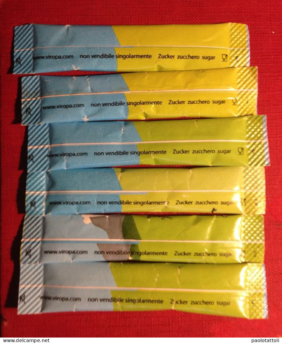 Sugar Tube, Full- Viropa. NN 1,2,2,8,9, 9 Of The Serie. Lot Of Six Bags. - Sucres