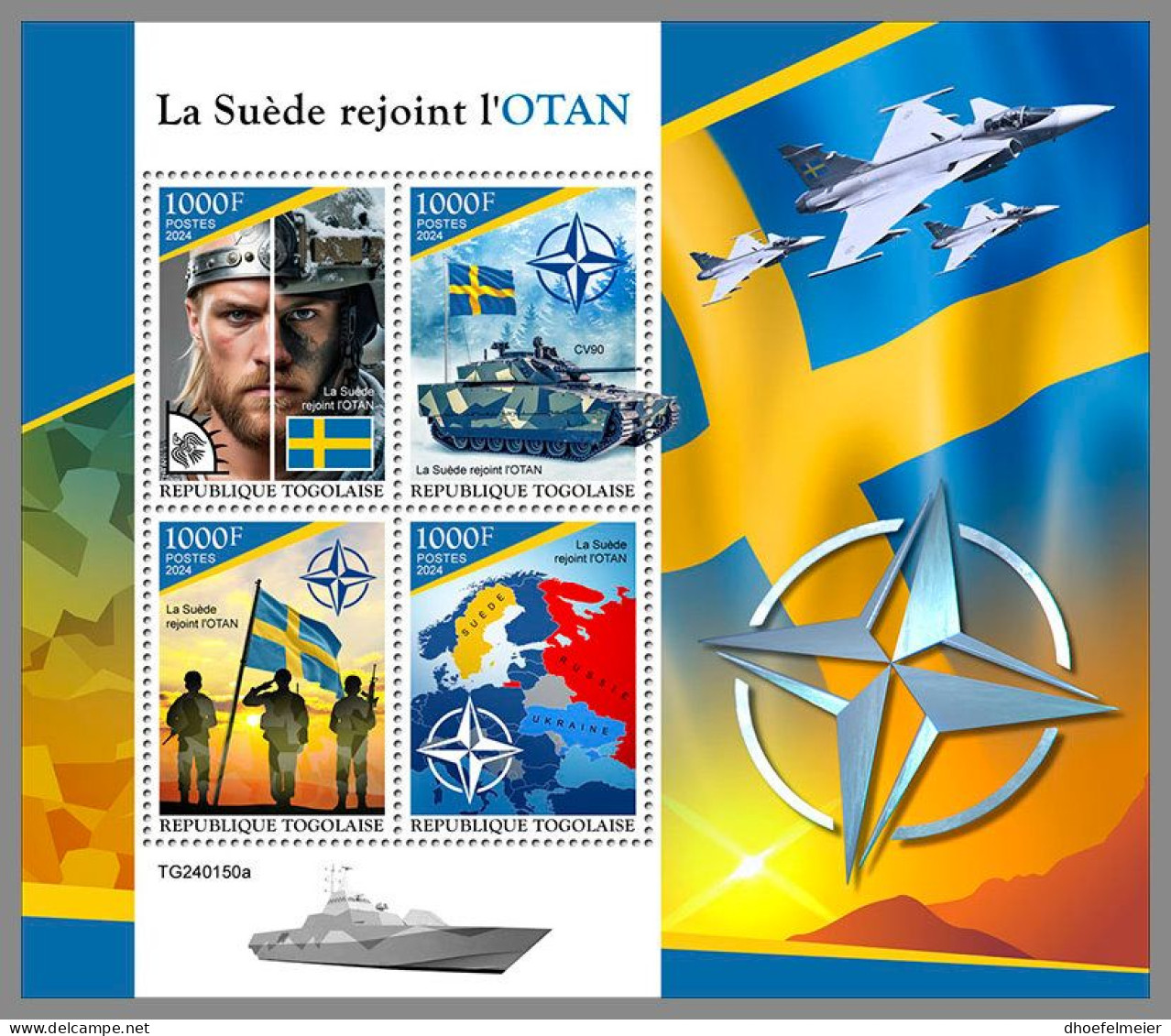 TOGO 2024 MNH Ukraine Sweden Joins NATO Schwedens Beitritt In NATO M/S – OFFICIAL ISSUE – DHQ2419 - NATO