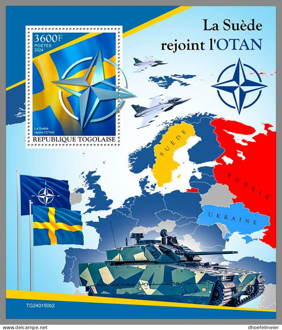 TOGO 2024 MNH Ukraine Sweden Joins NATO Schwedens Beitritt In NATO S/S II – OFFICIAL ISSUE – DHQ2419 - OTAN