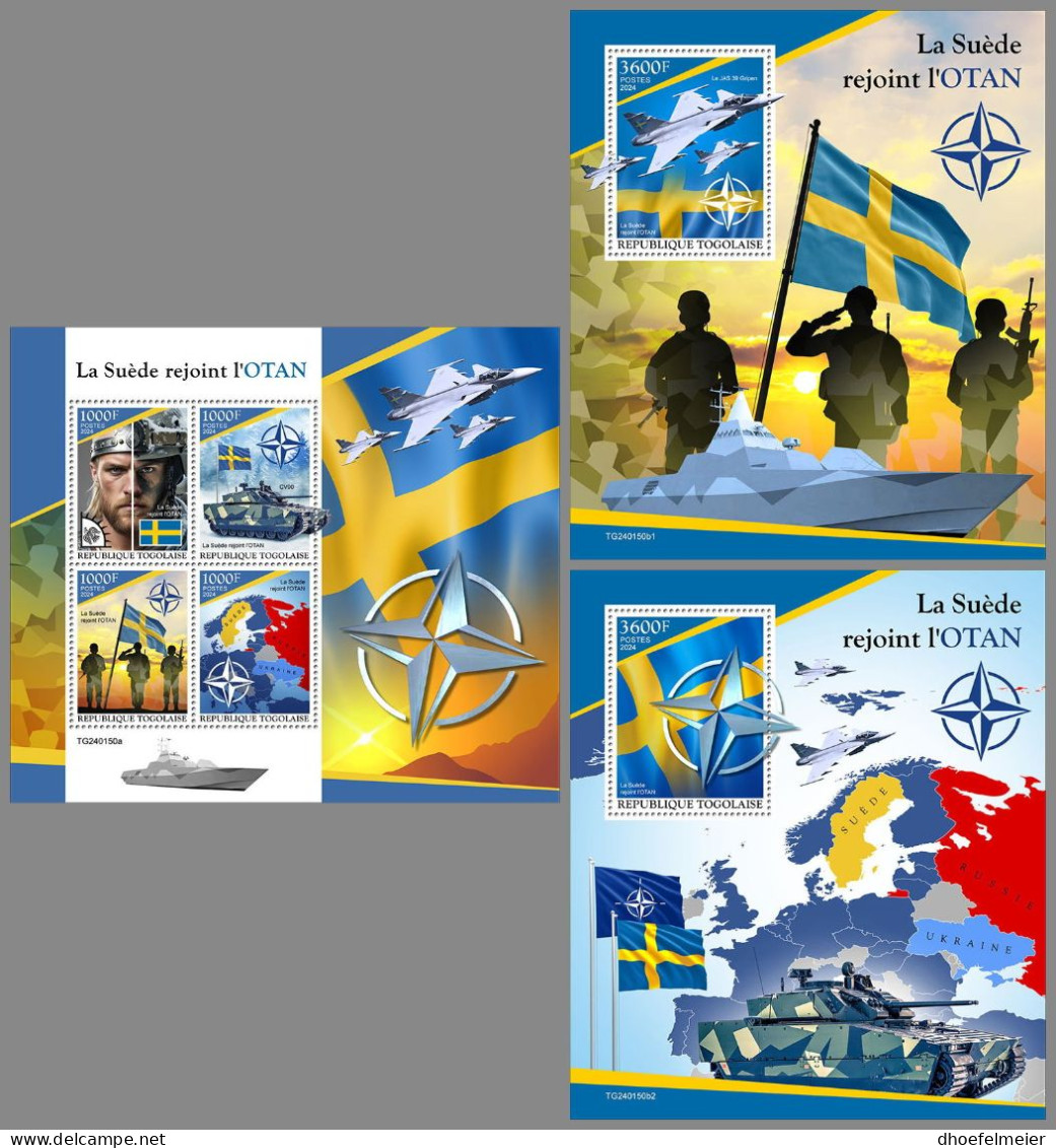 TOGO 2024 MNH Ukraine Sweden Joins NATO Schwedens Beitritt In NATO M/S+2S/S – OFFICIAL ISSUE – DHQ2419 - NATO