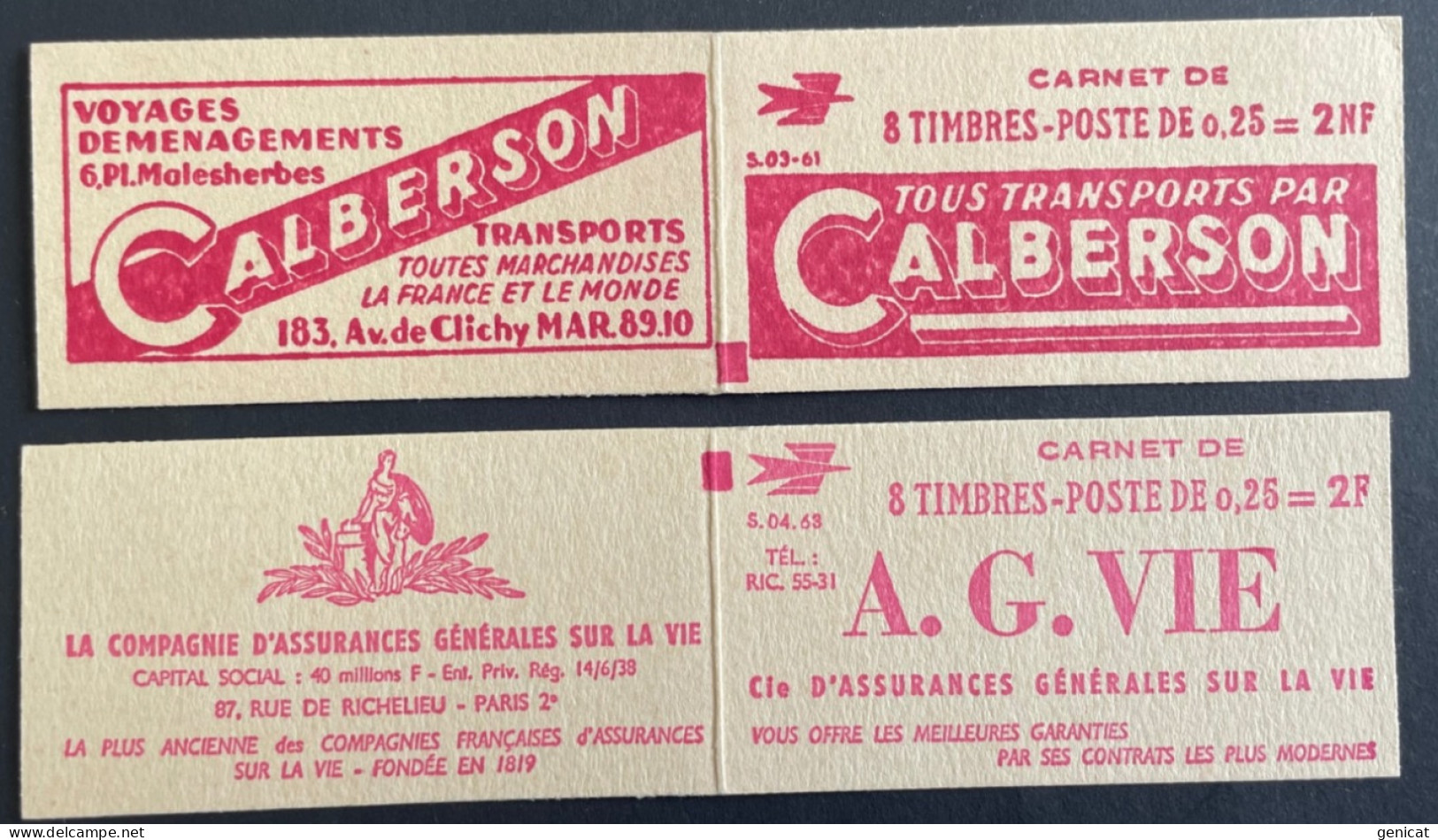 Lot De 2 Carnets Decaris Serie 03-61 Et 04-63 Couvertures Différentes TB - Alte : 1906-1965