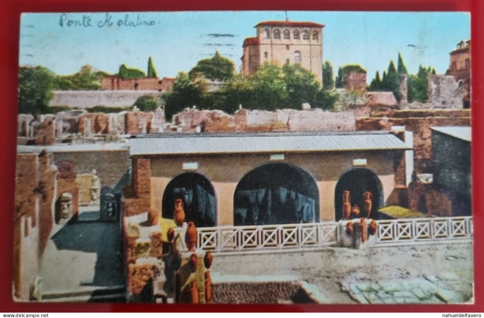 CPA Circulée 1932 - ITALIA, ROMA - MONTE PALATINO - CASA DI LIVIA - Parks & Gärten