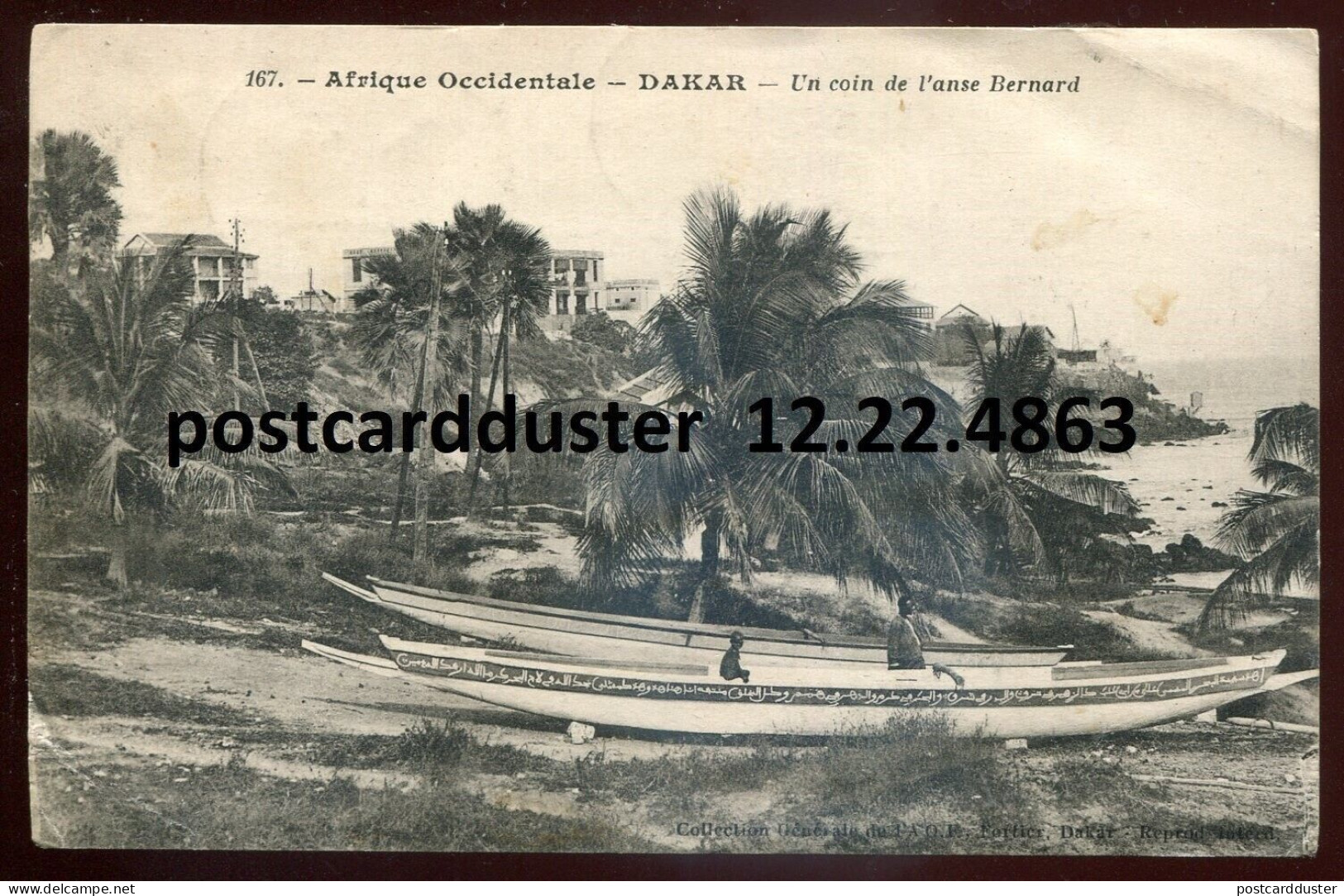 SENEGAL Dakar Postcard 1930 West Africa Waterfront Boats. Mailed To USA (h988) - Senegal