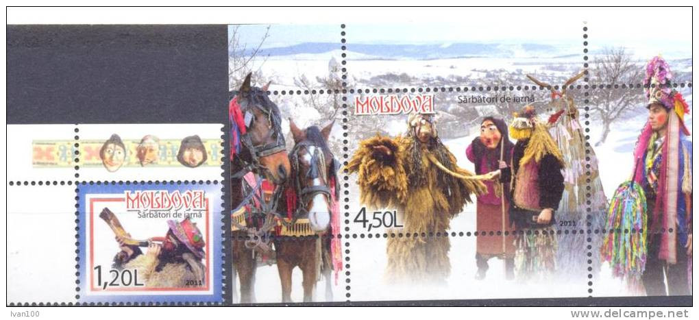 2011. Moldova, Winter Holidays, New Year & Christmas, 1v  + S/s, Mint/** - Moldawien (Moldau)