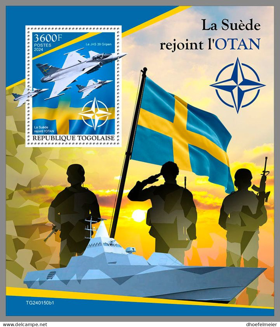 TOGO 2024 MNH Ukraine Sweden Joins NATO Schwedens Beitritt In NATO S/S I – IMPERFORATED – DHQ2419 - OTAN