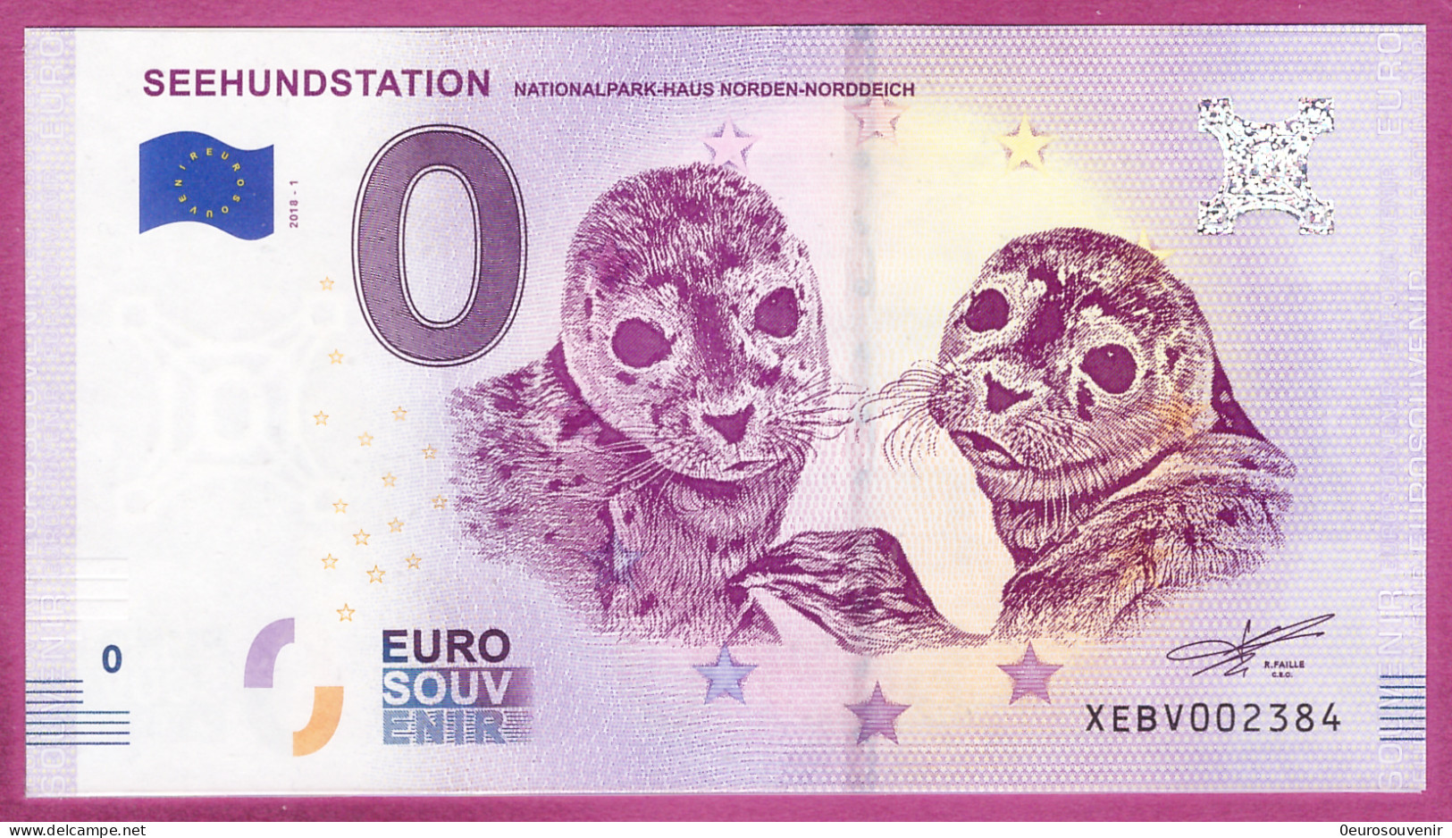 0-Euro XEBV 2018-1 SEEHUNDSTATION NATIONALPARK-HAUS NORDEN-NORDDEICH - Private Proofs / Unofficial