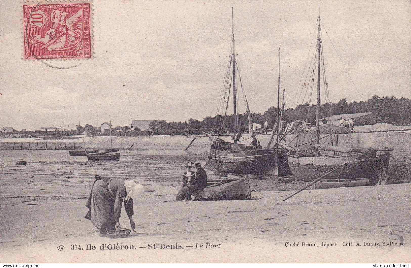 Ile D'Oléron (17 Charente Maritime) Saint Denis Le Port - Récolte Des Coquillages - Coll. Dupuy N° 374 Circulée 1904 - Ile D'Oléron