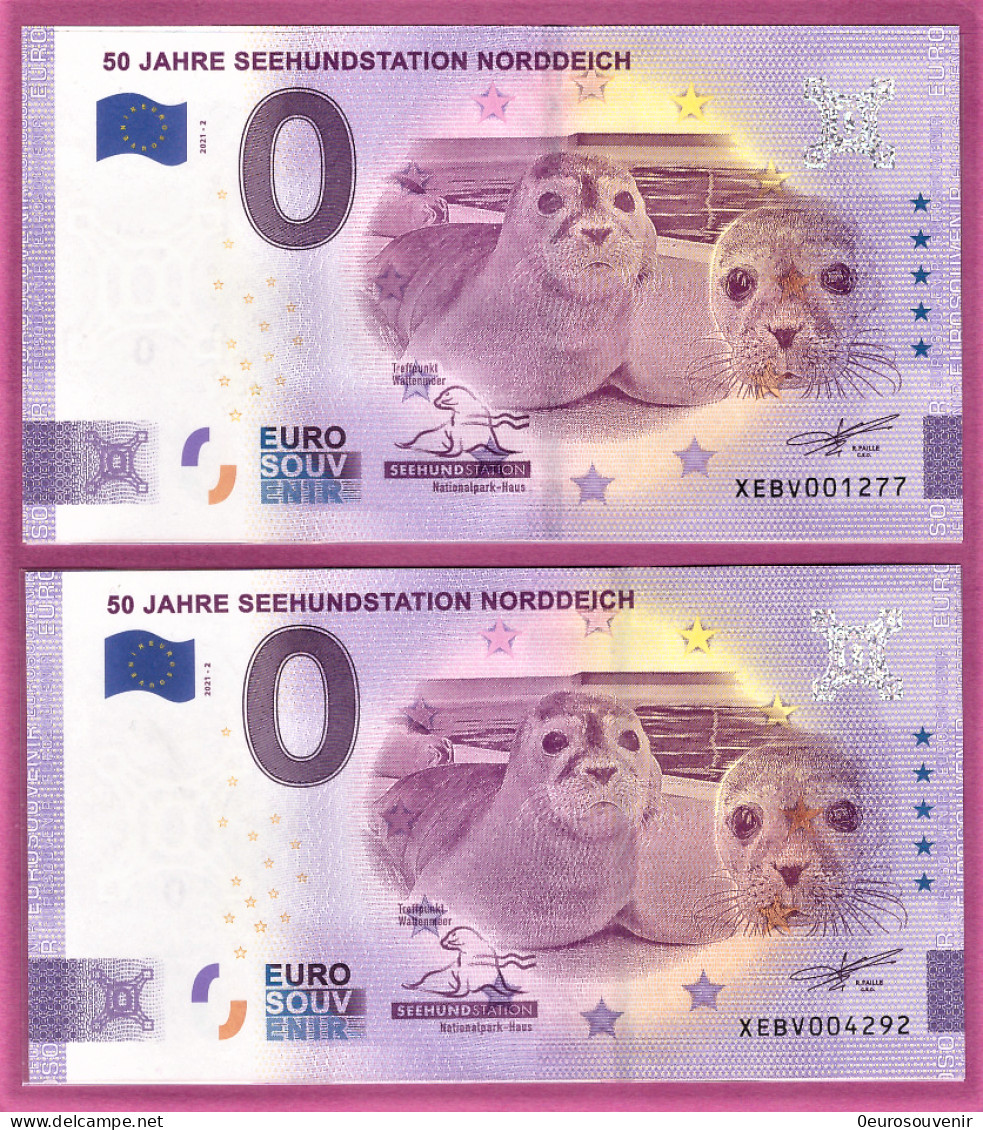 0-Euro XEBV 2021-2 50 JAHRE SEEHUNDSTATION NORDDEICH Set NORMAL+ANNIVERSARY - Private Proofs / Unofficial