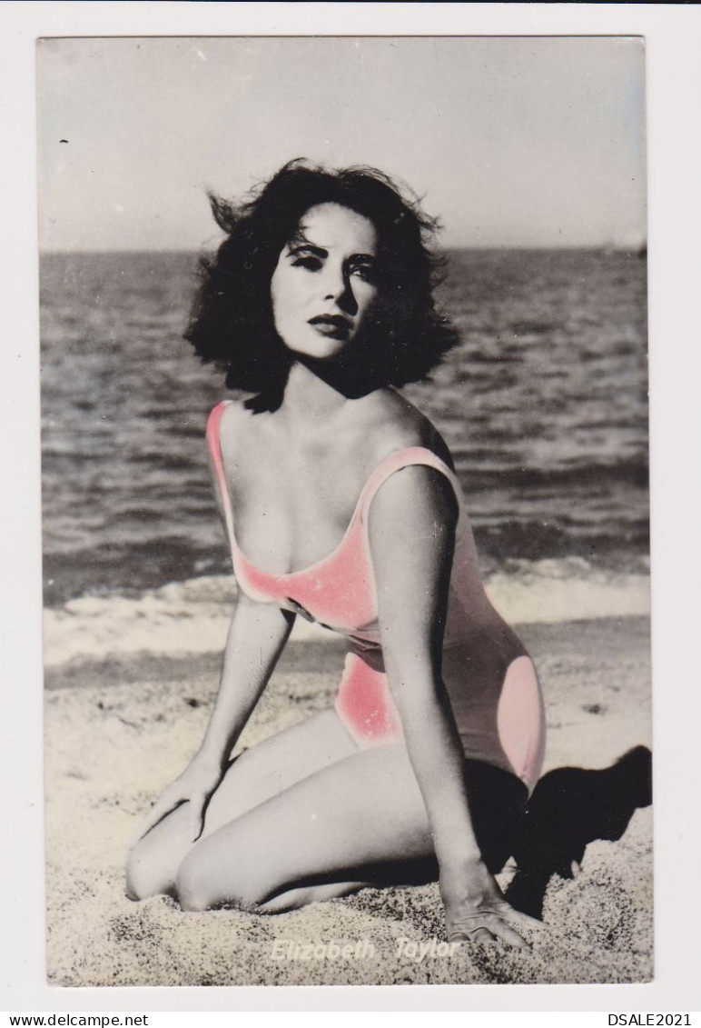 Sexy Actress ELIZABETH TAYLOR With Swimsuit Scene, Vintage Photo Postcard Pin-Up RPPc AK (156) - Acteurs