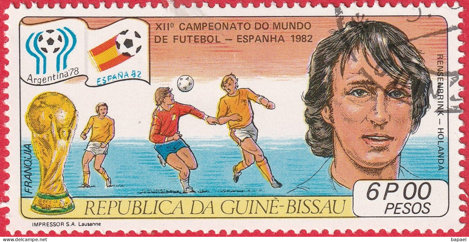 N° Yvert & Tellier 137 à 140 - Guinée-Bissau (1981) (Oblitéré) - Coupe Du Monde De Foot - Portraits De Footballers (1) - Guinea-Bissau
