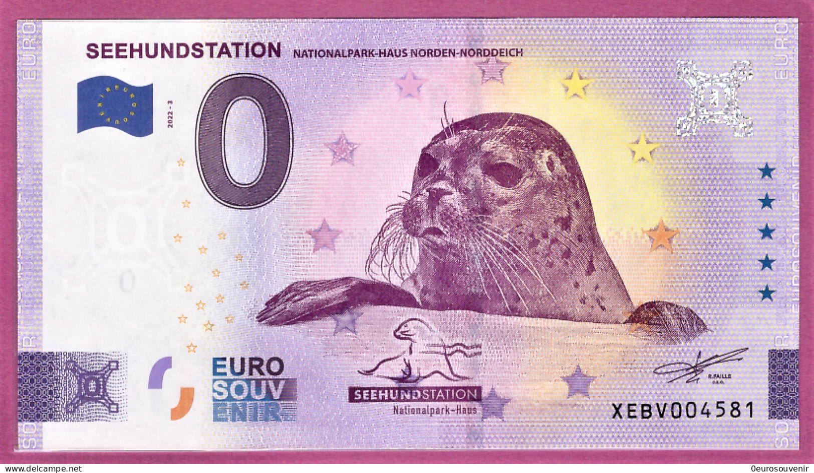 0-Euro XEBV 2022-3 SEEHUNDSTATION NATIONALPARK HAUS NORDEN-NORDDEICH - Private Proofs / Unofficial
