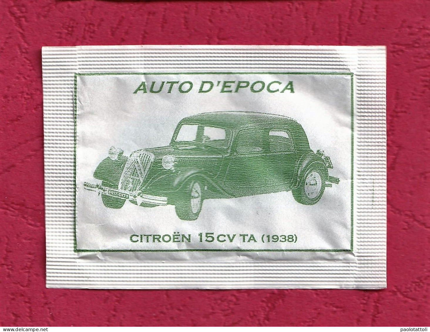 Bustina Vuota Zucchero. Empty Sugar Bag- Cars. Auto D'epoca, Citroen 15 Cv TA-1938. Packed By Pubblisugar, Andria. BA. - Zucchero (bustine)