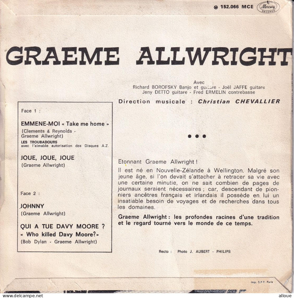 GRAEME ALLWRIGHT - FR EP - EMMENE-MOI  + 3 - Sonstige - Franz. Chansons