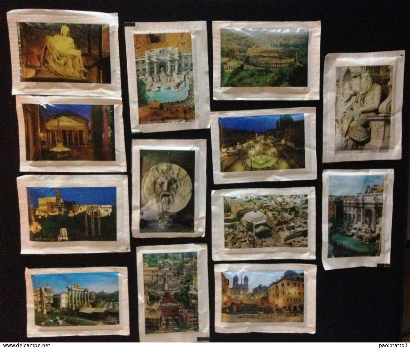 Sugar Bag, Bustine Zucchero, Full- Monumenti Roma. Lot Of 12 Bags. Packed By SAC.ROM. - Sucres