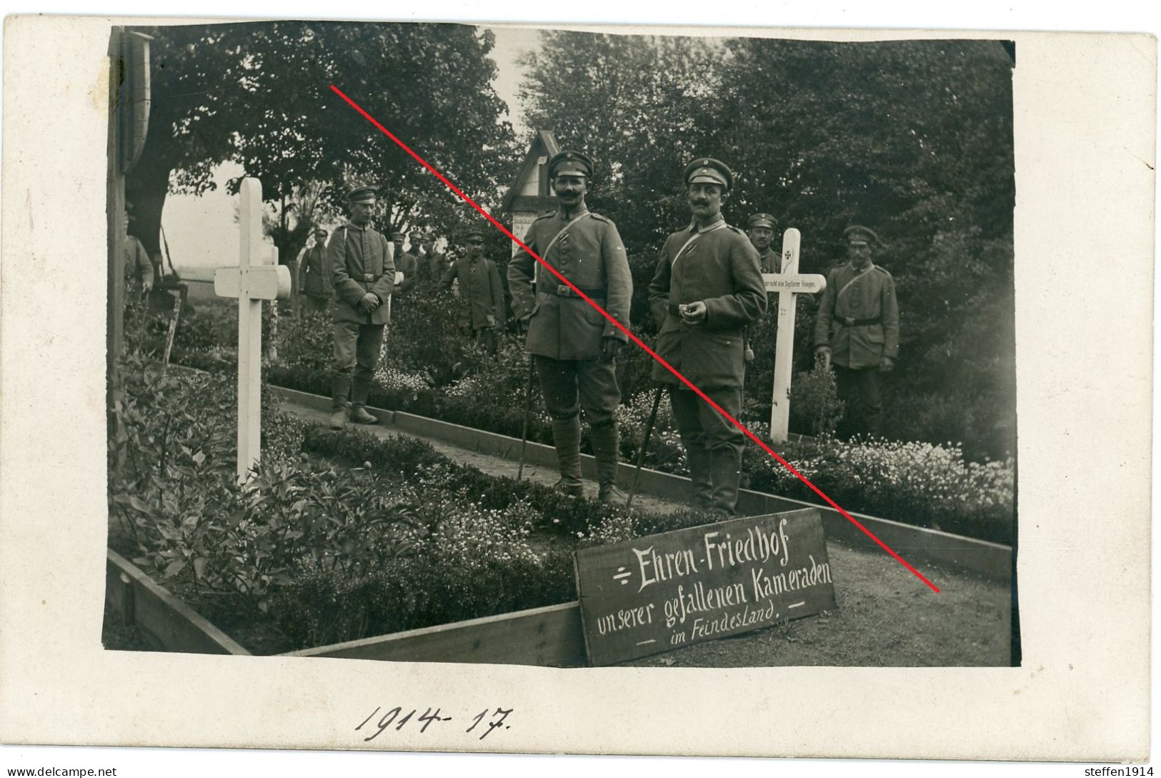 Carte Photo Allemande / Comines Mesines Flandern Cimentiere / Halluin Menen /  WWI 14-18 - Altri & Non Classificati