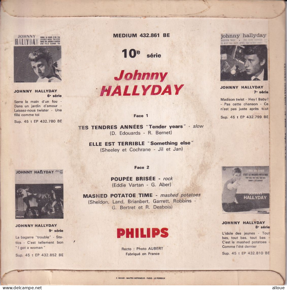 JOHNNY HALLYDAY - FR EP - TES TENDRES ANNEES + 3 - Otros - Canción Francesa
