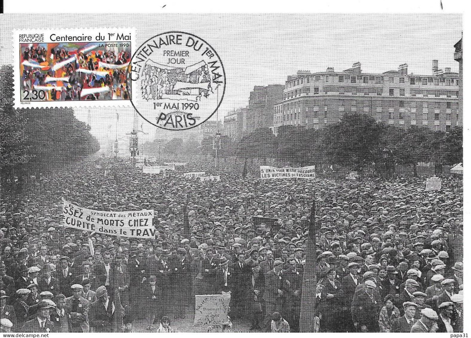 MANIFESTATION DU 1er MAI -  PARIS Avec Le Timbre - Manifestazioni