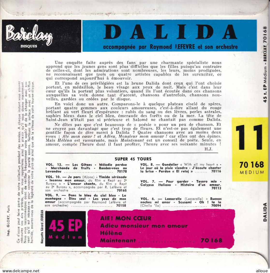 DALIDA - FR EP - AIE! MON COEUR + 3 - Other - French Music