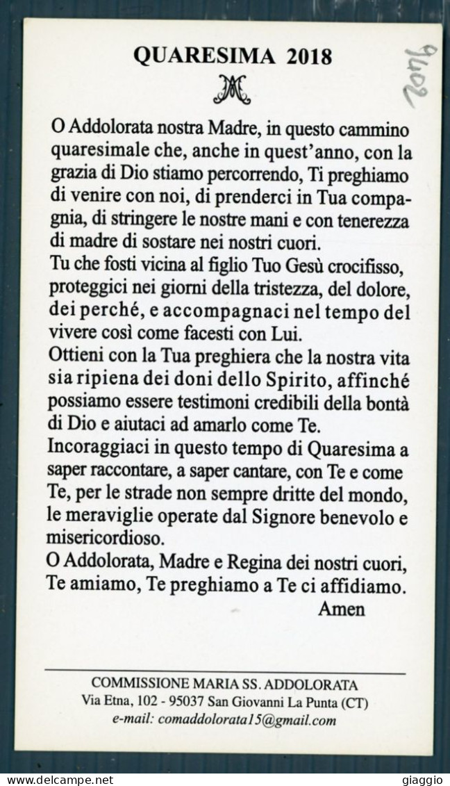 °°° Santino N. 9402 - Madonna Addolorata - Cartoncino °°° - Religion & Esotericism