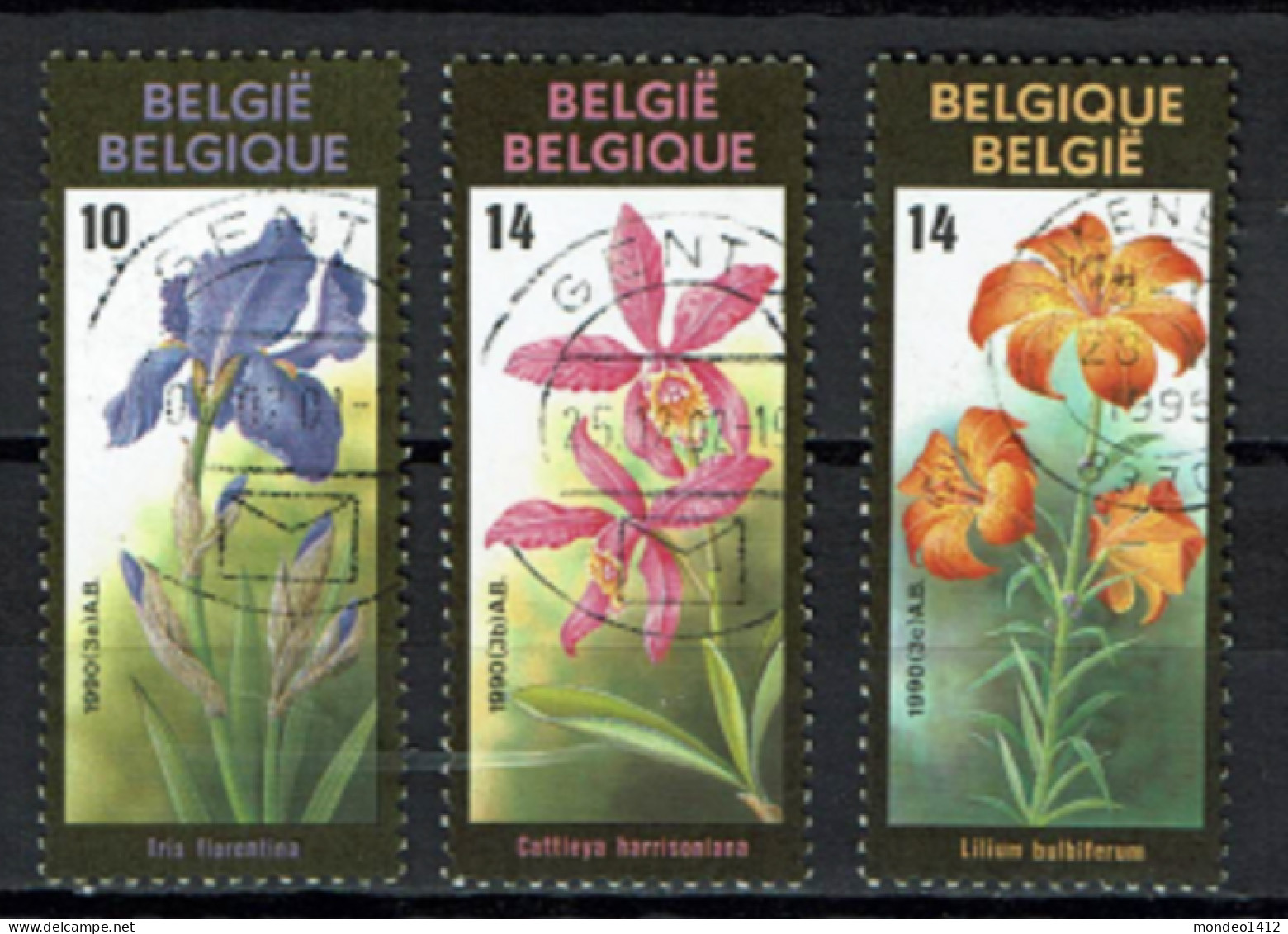 België 1990 OBP 2357/2359 - Y&T 2357/59 - Bloemen, Flowers, Fleurs Diverses, Gentse Floraliën, Floralies Gantoises - Usati