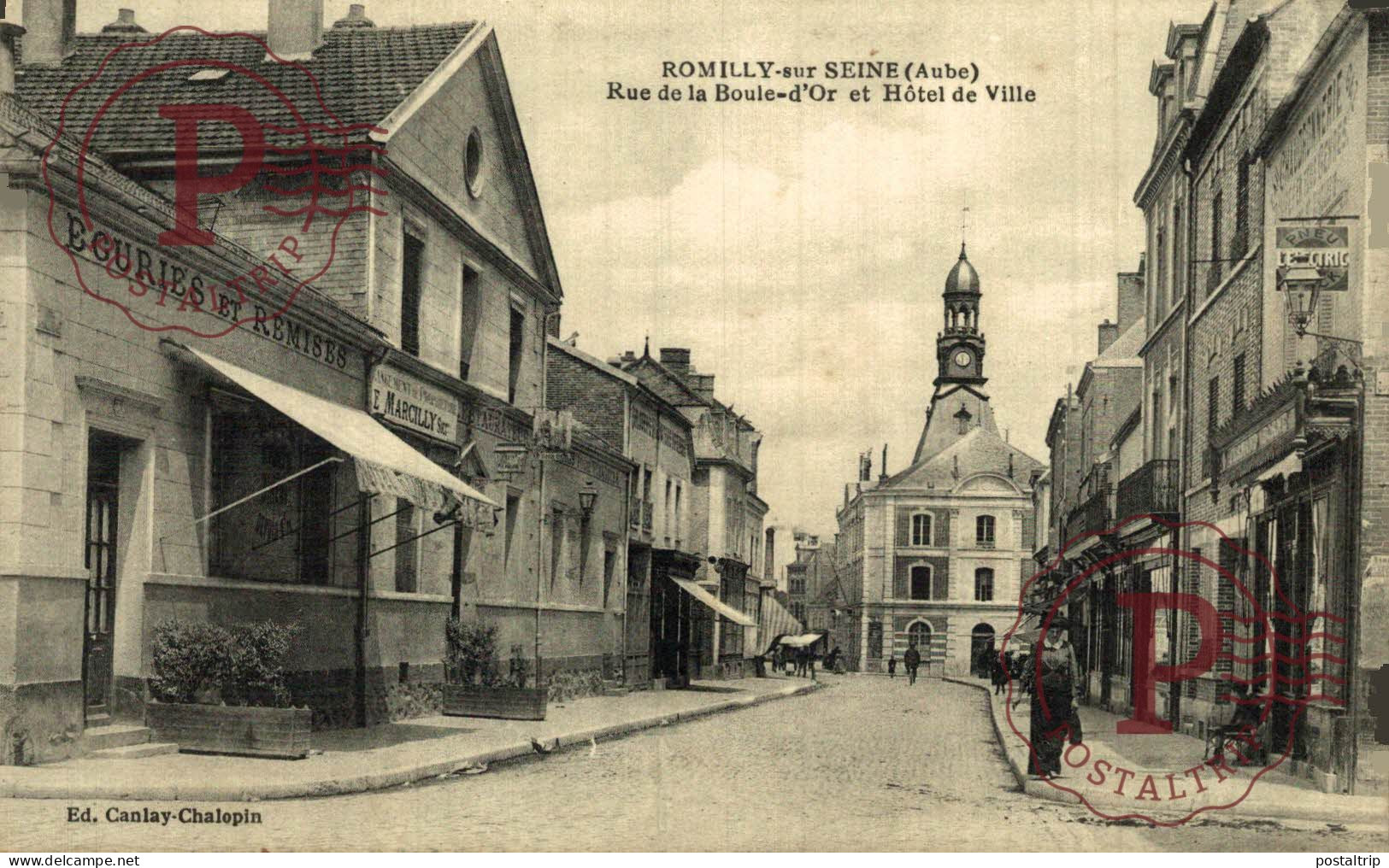 FRANCIA. FRANCE. ROMILLY SUR SEINE - Rue De La Boule D'Or Et Hôtel De Ville - Romilly-sur-Seine