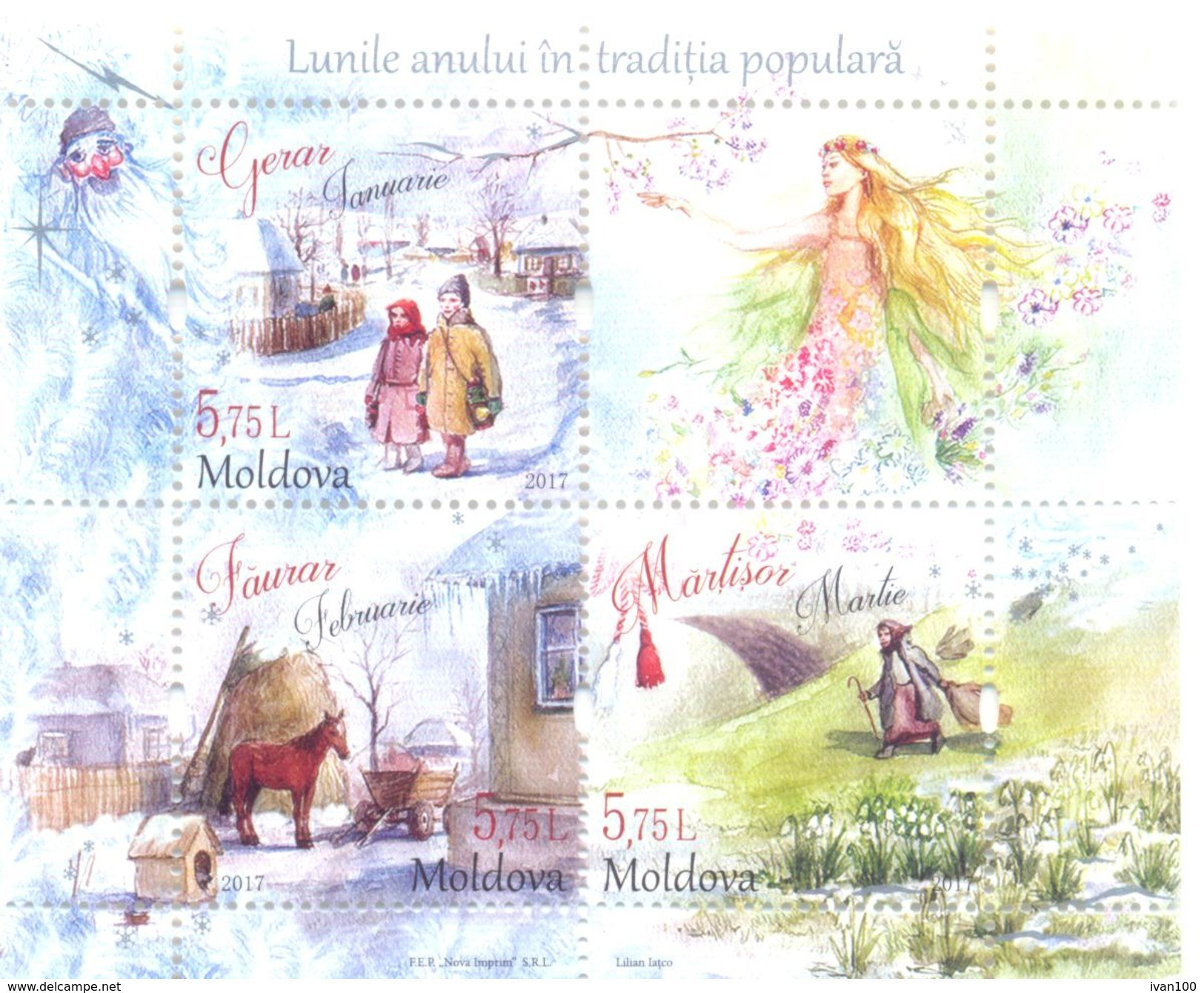 2017. Moldova, Months Of The Year, Folk Traditions, S/s, Mint/** - Moldawien (Moldau)