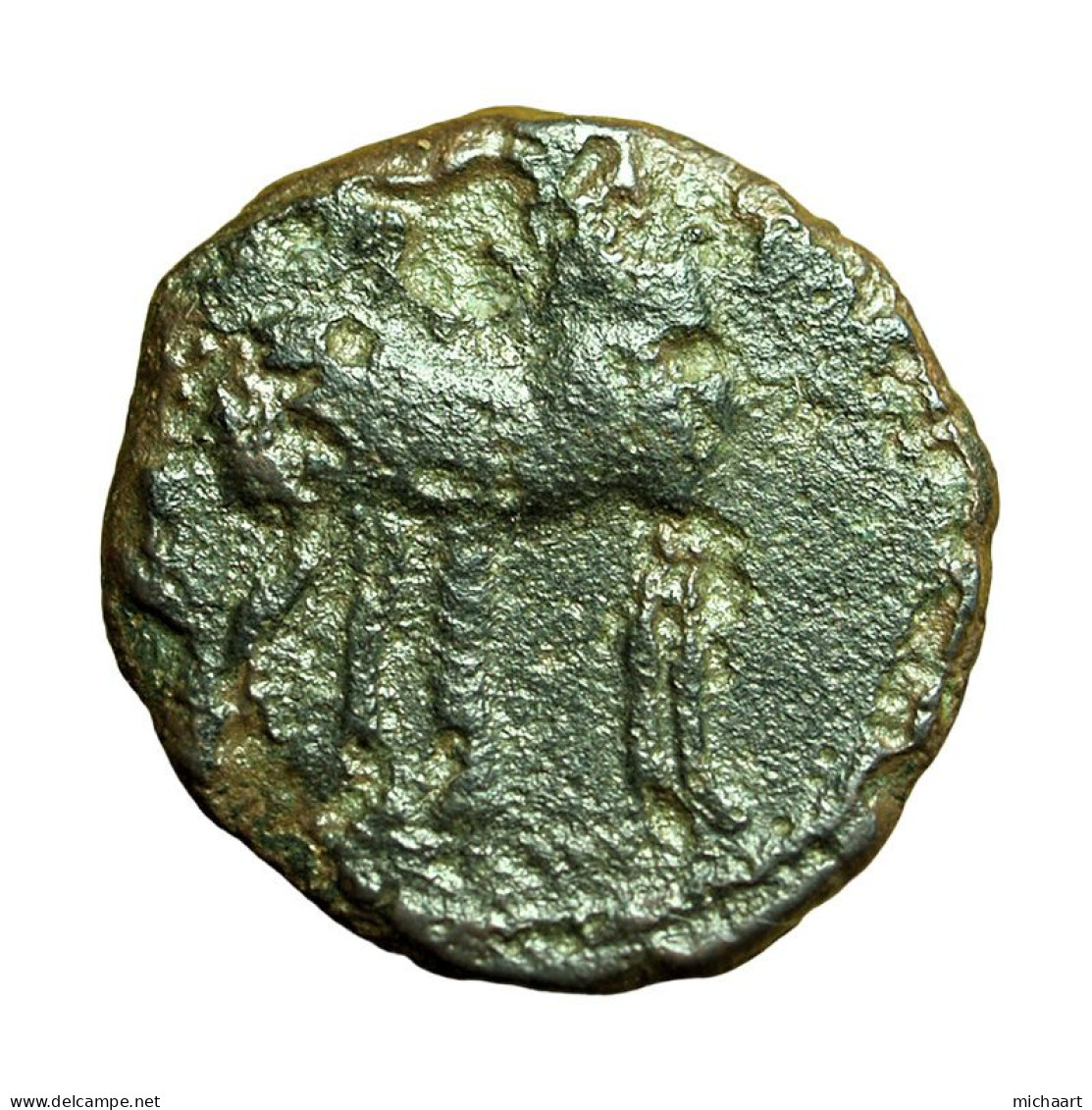 Ancient Greek Coin Carthage Zeugitania AE15mm Tanit / Horse & Palm Tree 04119 - Griechische Münzen