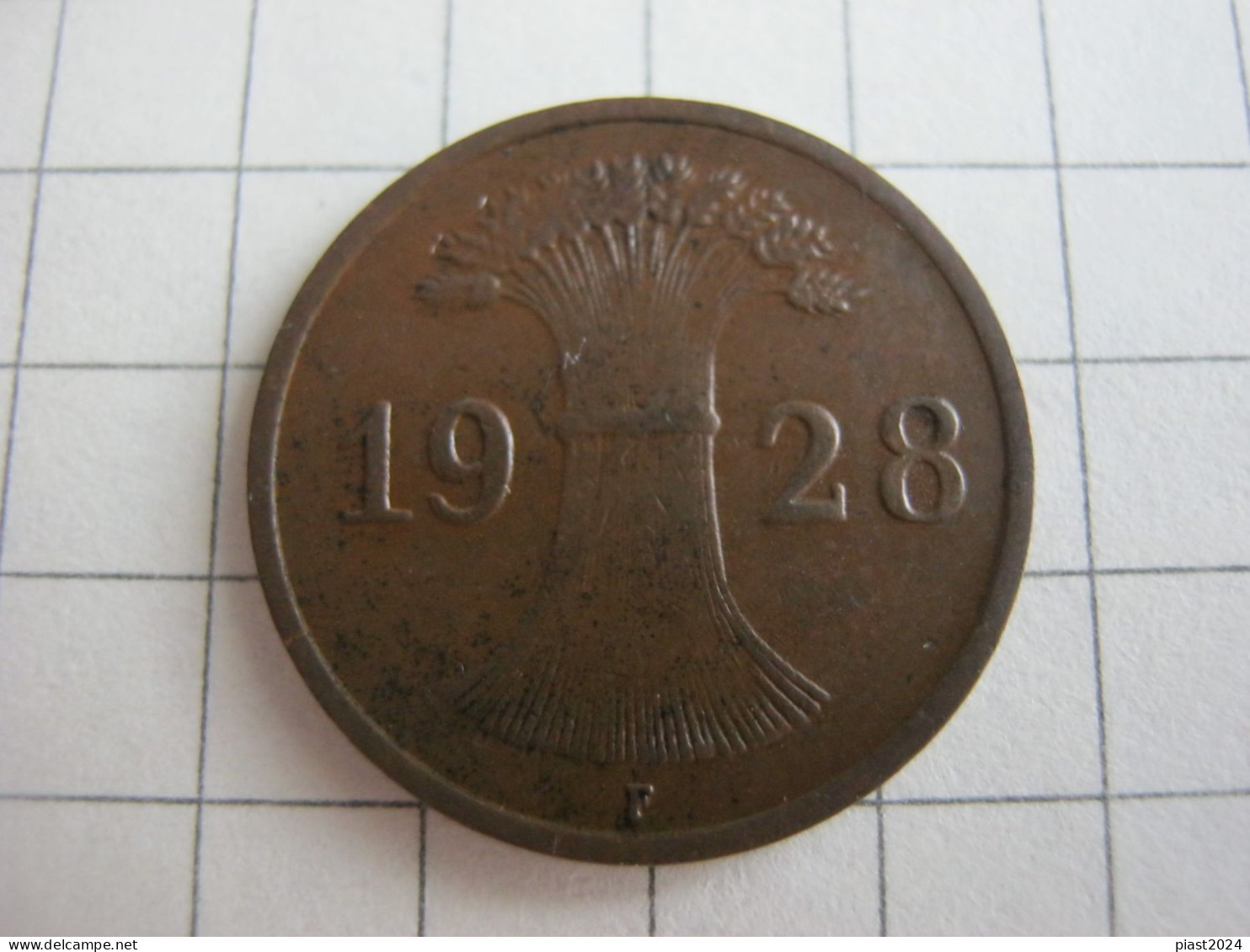 Germany 1 Reichspfennig 1928 F - 1 Renten- & 1 Reichspfennig
