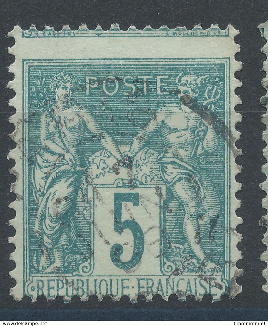 Lot N°83313   Variété/n°75, Oblitéré Cachet à Date De  PARIS "DEPART", Signatures En Haut Du Timbre - 1876-1898 Sage (Type II)