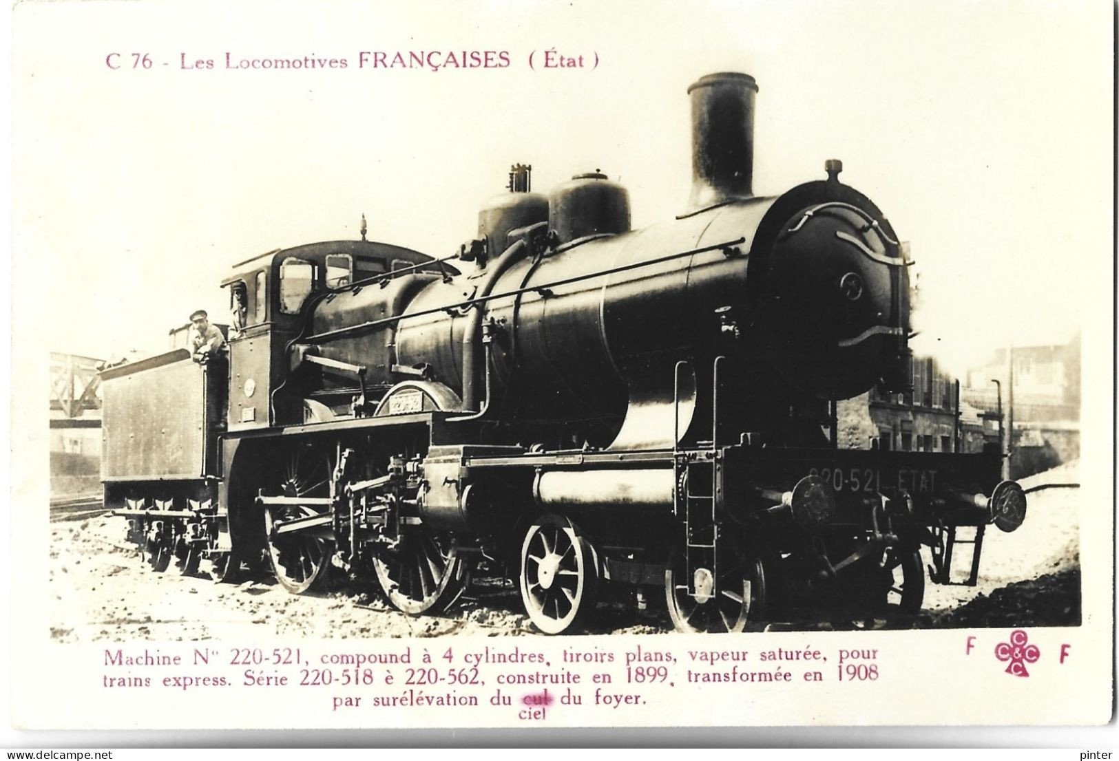 TRAIN - LES LOCOMOTIVES FRANCAISES (Etat) - Machine N° 220-521 - Treni