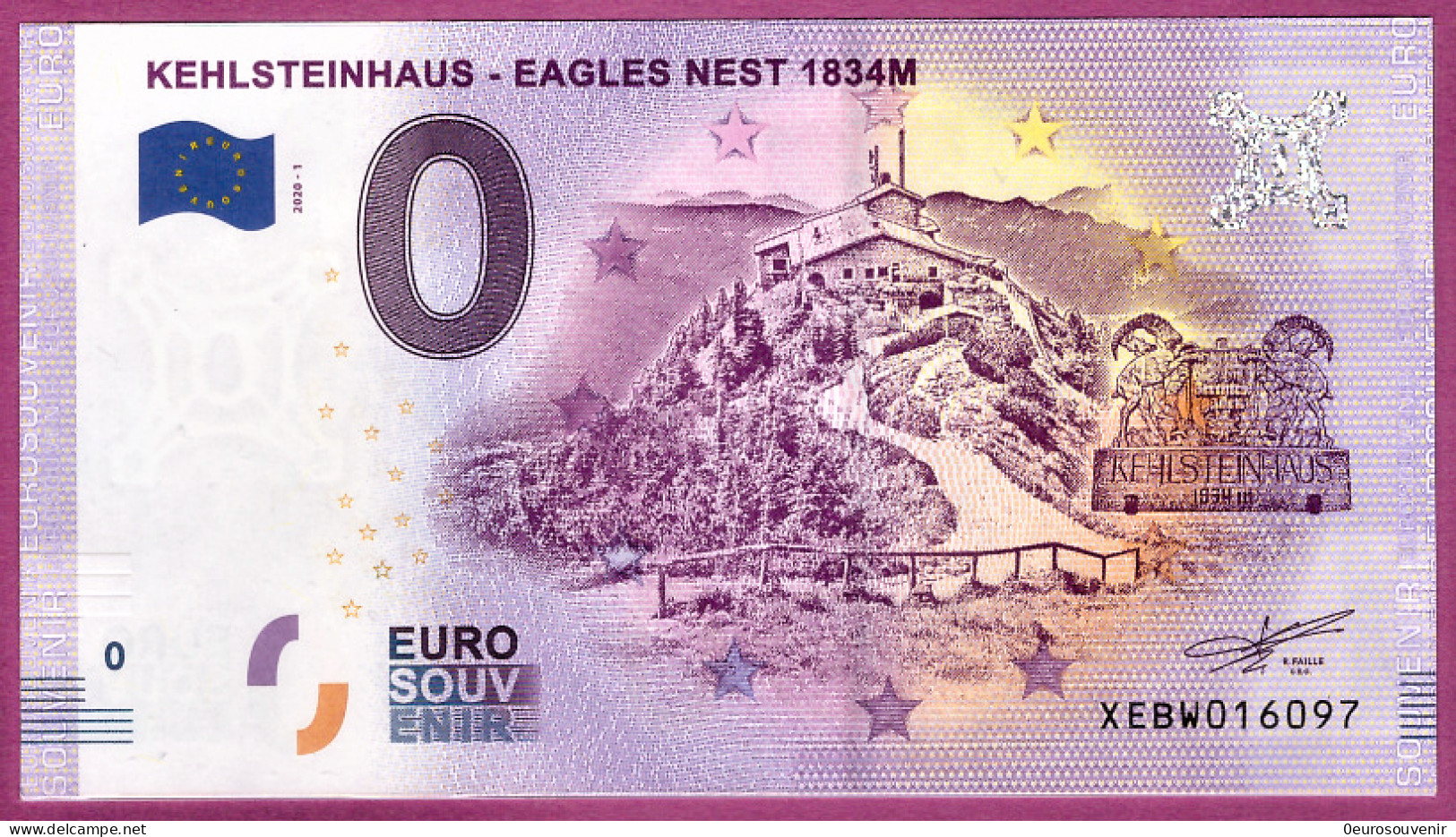 0-Euro XEBW 2020-1 KEHLSTEINHAUS - EAGLES NEST 1834M - Essais Privés / Non-officiels