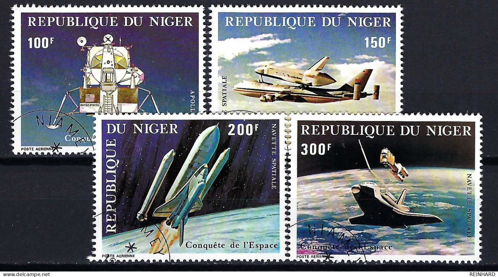 NIGER Komplettsatz Mi-Nr. 742 - 745 Erfolgreicher Flug Des Space Shuttle Gestempelt - Siehe Bild - Niger (1960-...)
