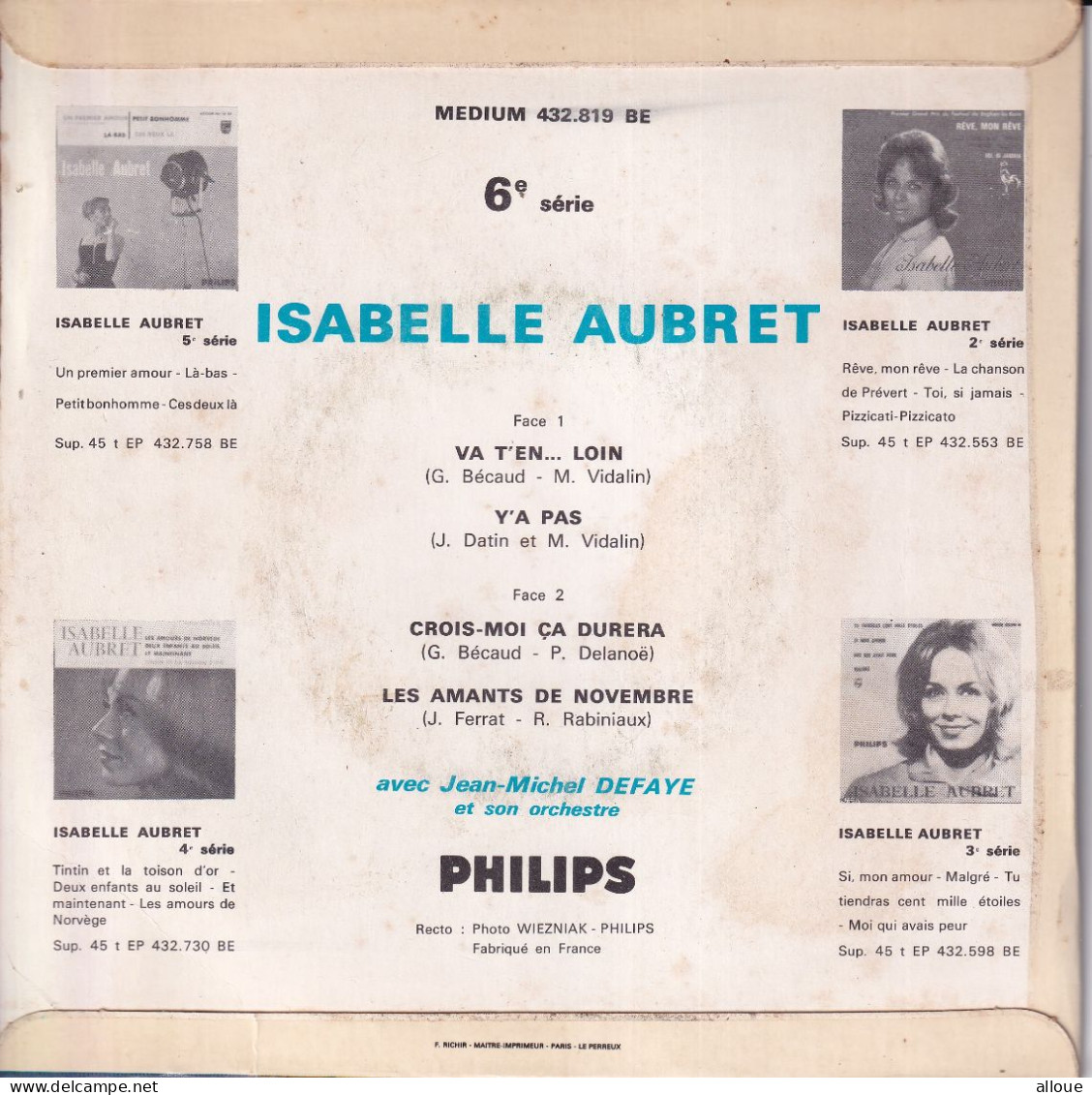 ISABELLE AUBRET - FR EP - VA T'EN... LOIN + 3 - Autres - Musique Française