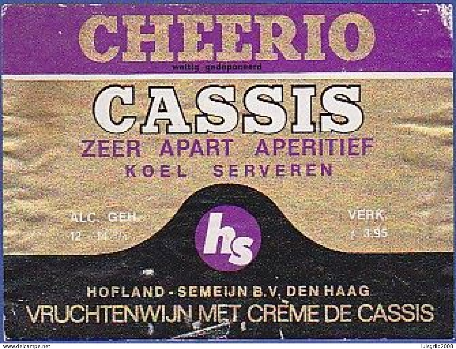 CHEERIO - CASSIS. Zeer Apart Aperitif. Koel Serveren -|- Vruchtenwijn Met Crème De Cassis - Alcools & Spiritueux