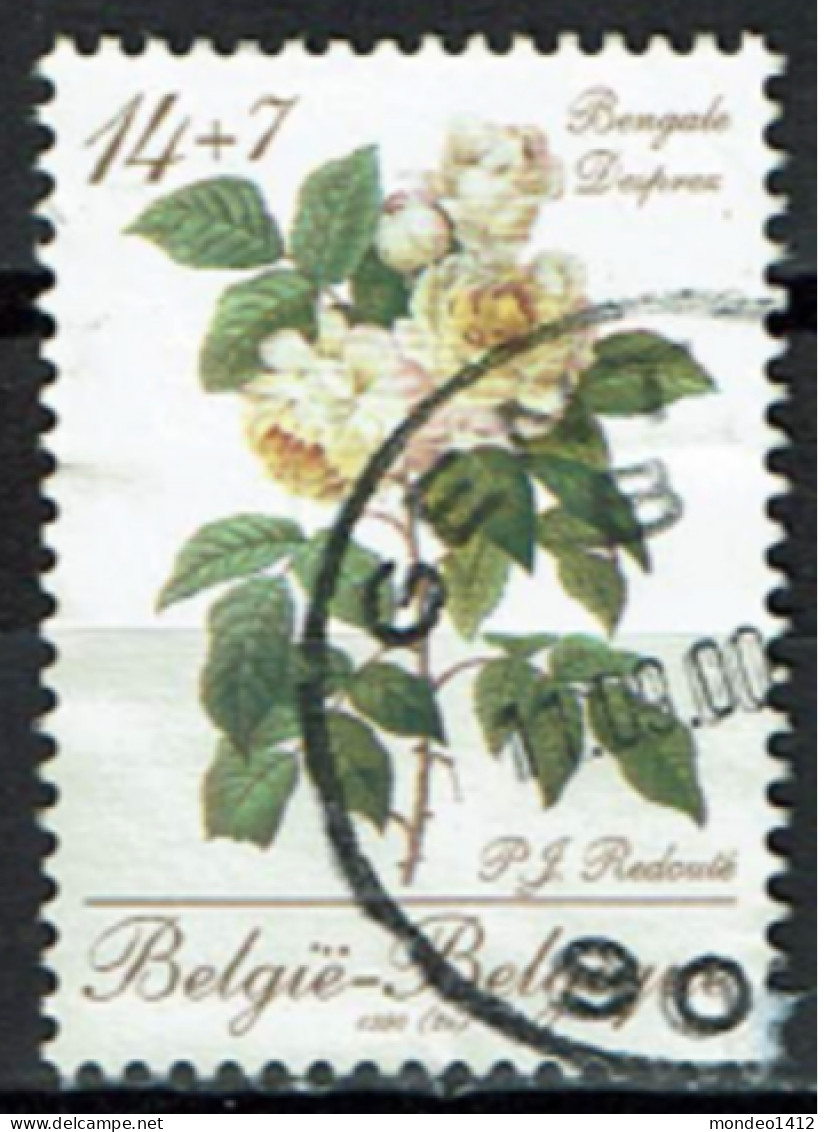 België 1990 OBP 2353 - Y&T 2354 Roos, Rose De L'ouvrage De Pierre-Joseph Redouté - Gebraucht