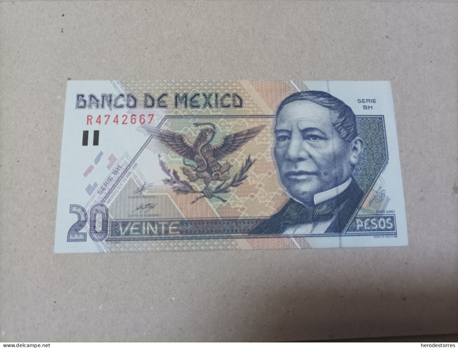 Billete De México De 20 Pesos, Año 1999 - Mexique