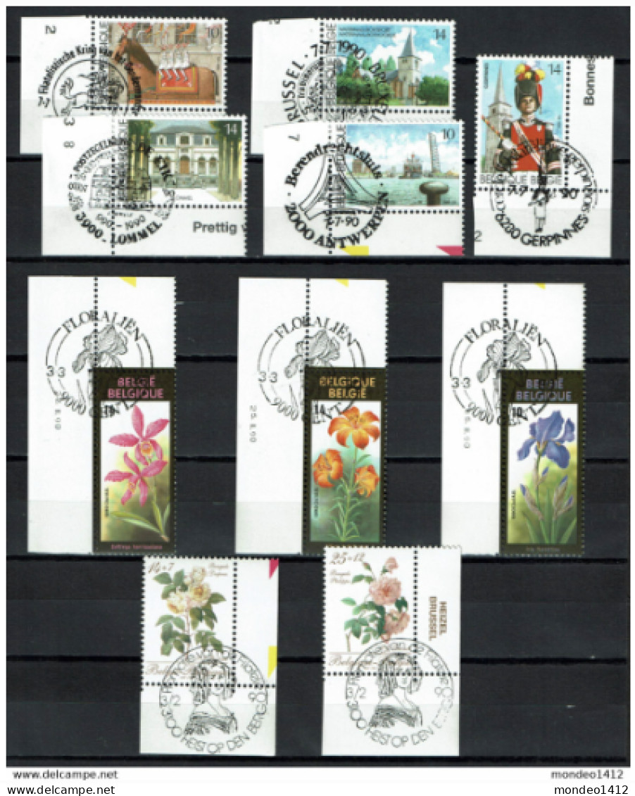 België 1990 OBP 2353/54, 2357/59, 2377/81 - Oblitération 1er Jour - Eerste Dag Afstempeling - Used Stamps