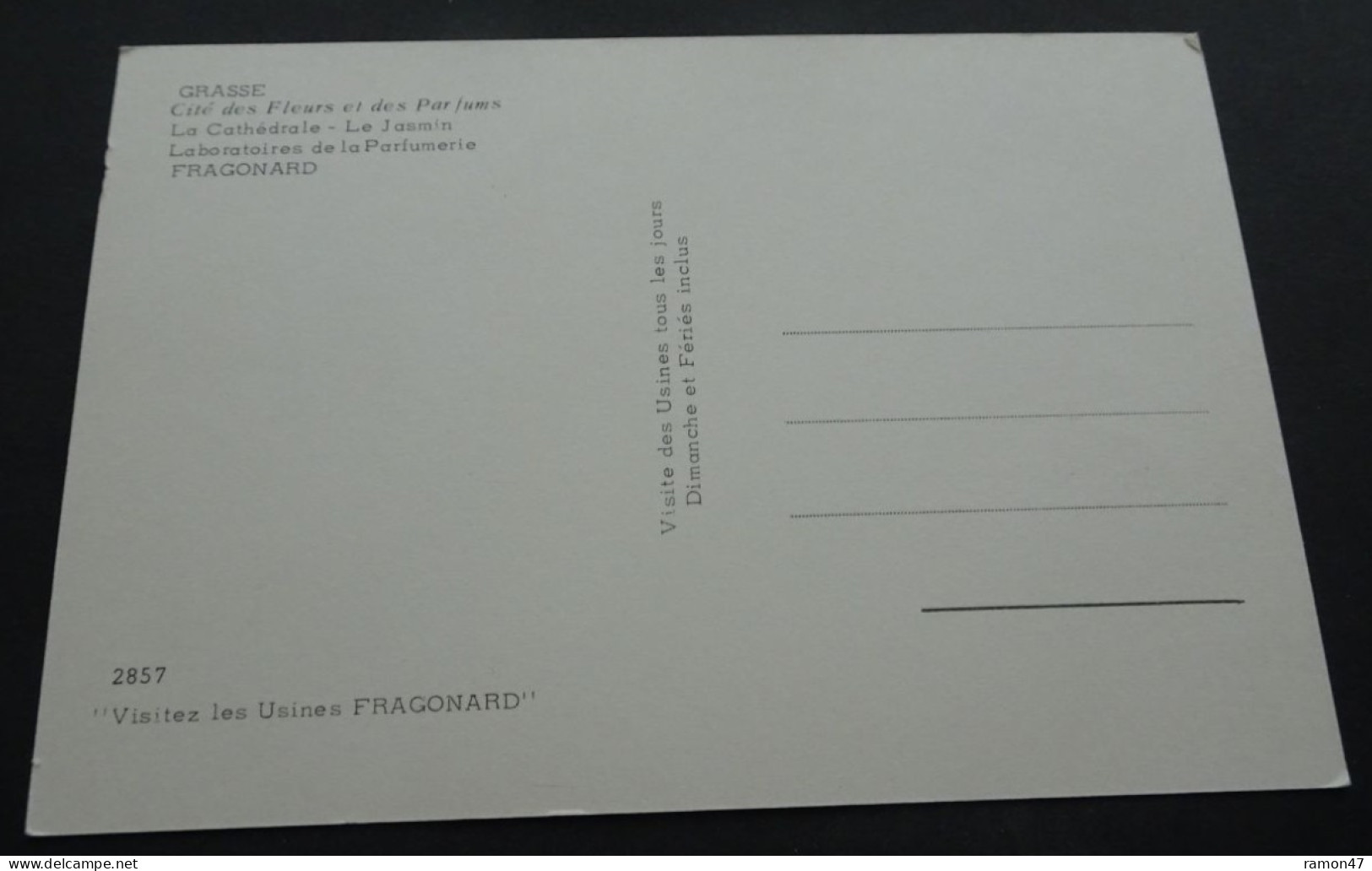 Grasse - Parfumerie Fragonard - La Cathédrale - Le Jasmin - Laboratoires De La Parfumerie Fragonard - Publicidad